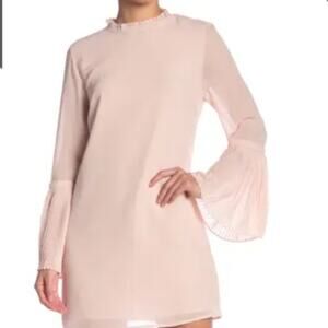 Cupcakes and Cashmere Pink Long Sleeve Mini Dress Womens L NWT MSRP $145